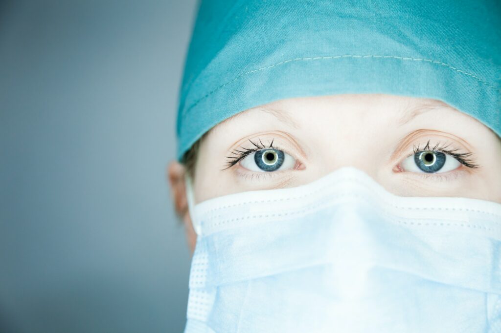 Nurse looking at you (close-up)